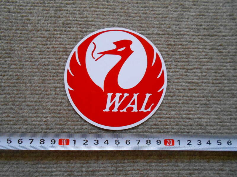 WAL　マグネットステッカー　ワル　ステッカー　パロディーステッカー　JAL　約10㎝　デコトラ　族　旧車　トラック　軽トラ　定形外120円