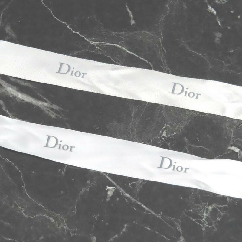 Diorロゴリボンディオールホワイト白色サテン工作姫系ハンドメイド手芸デコパーツ