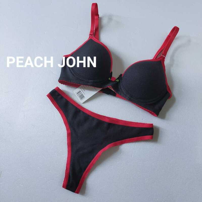 ☆◎未使用　PEACH JOHN　ブラジャー　ショーツ　セット　32A/S　ブラック