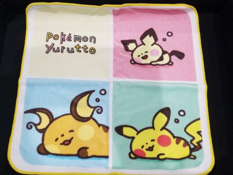 送料無料 Yurutto ピカチュウ ライチュウ ピチュー ハンドタオル ポケモン pokemon ハンカチ Pikachu Pichu Raichu handkerchief