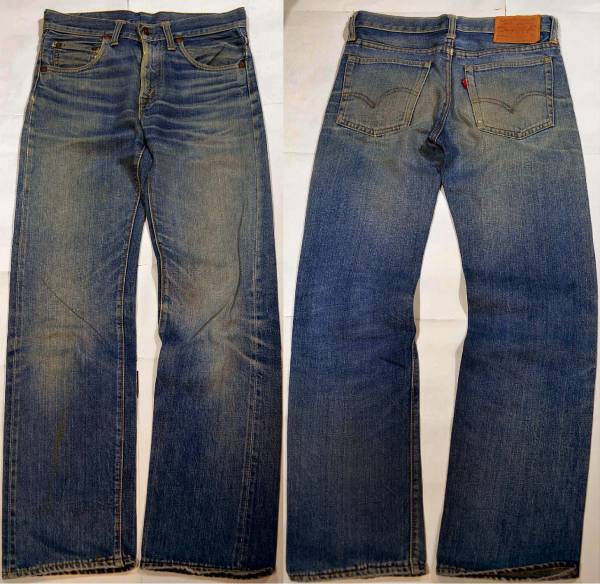 f933/LEVIS805 66前期 ヴィンテージ オリジナル レア！赤耳付 激ヒゲ！