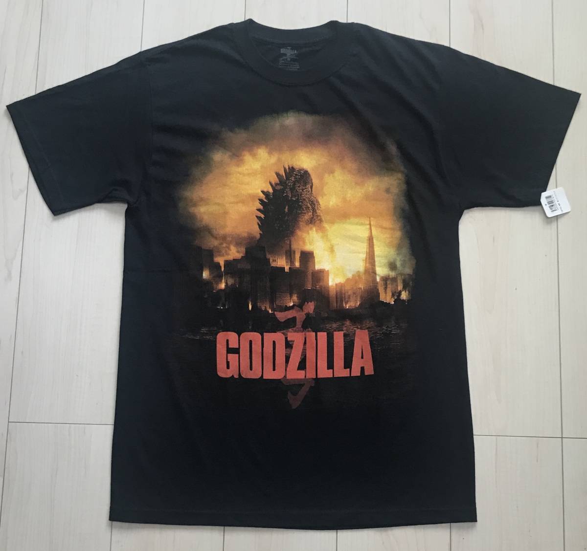 ②炎　ゴジラ　怪獣　GODZILLA　半袖　Tシャツ 【 ブラック / 黒 / M 】 未着用 新品 同様