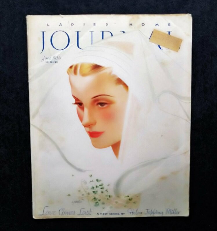 1936年 Ladies' Home Journal Al Parker 表紙 女性ファッション アンティーク洋書 Dan Content/Jane Miller/Walter Biggs Benton Clark