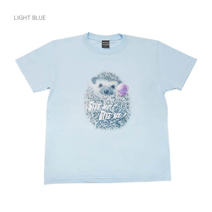 リパブリックワンダー　ハリネズミのハリーTシャツ　サイズL　ライトブルー