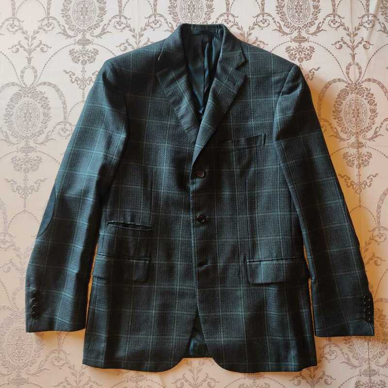 ブリオーニ カシミア シルクチェックジャケット サイズ50 