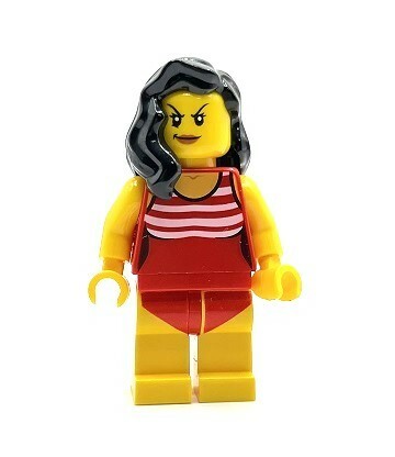 即決 新品　未使用 レゴ LEGO ミニフィグ シティ ミニフィギュア　水着の女性　女の人　黒髪　ロングヘアー　ビーチ