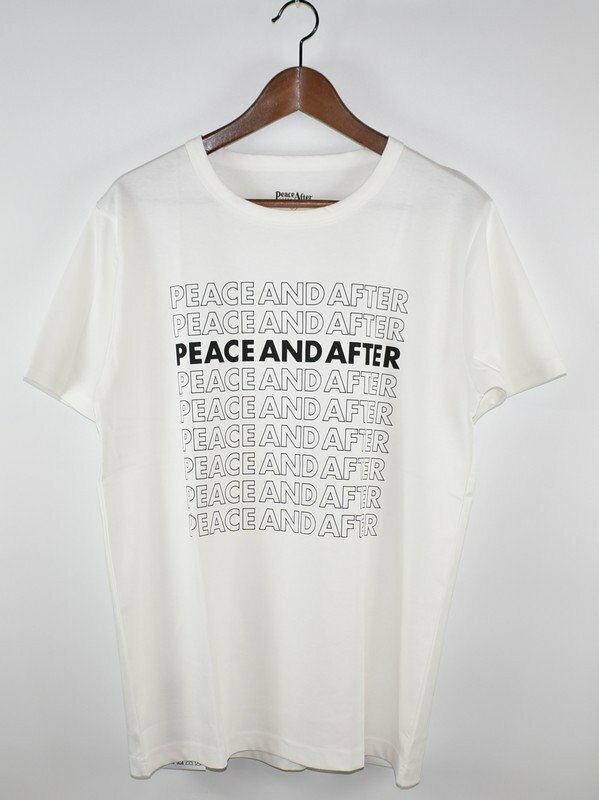 Peace and After/ピースアンドアフター　リピートロゴプリントTシャツ　サイズ：S　カラー：ホワイト 21n05