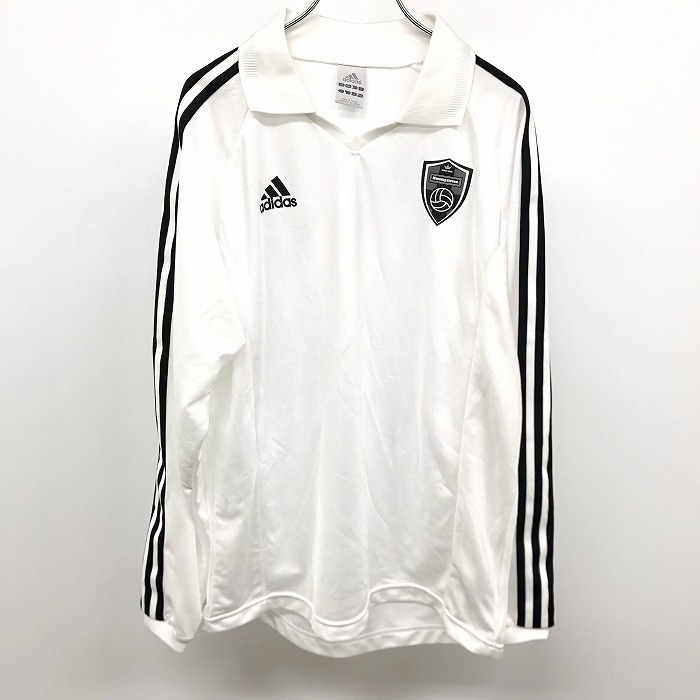 adidas - L メンズ コラボシャツ Winning Eleven ウイニングイレブン ウイイレ サッカー ゲーム 長袖 日本製 ホワイト×ブラック 白