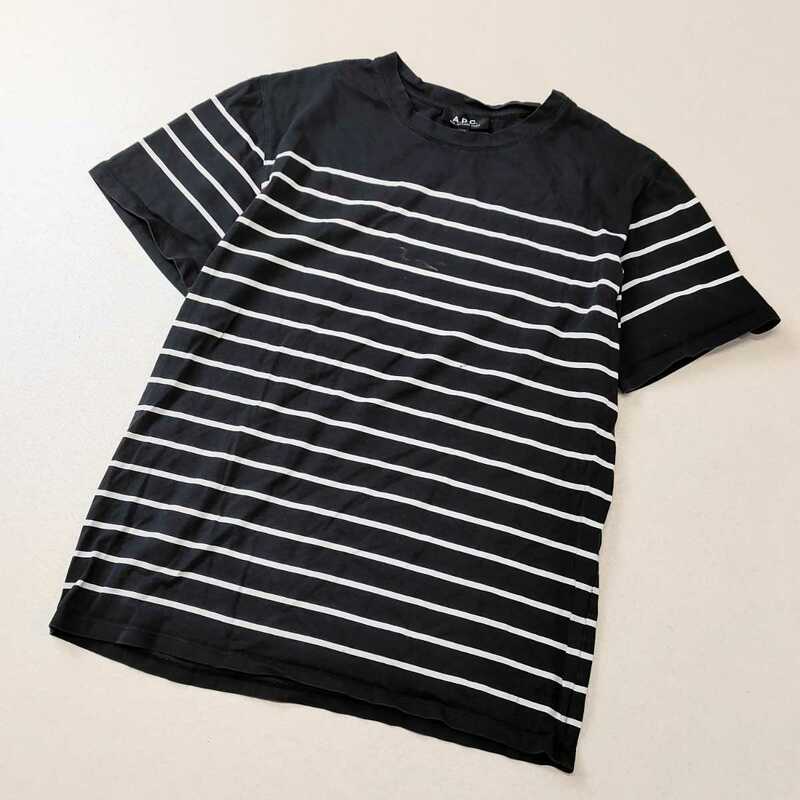 A.P.C アーペーセー ボーダーTシャツ 半袖Tシャツ ブラック　XSサイズ