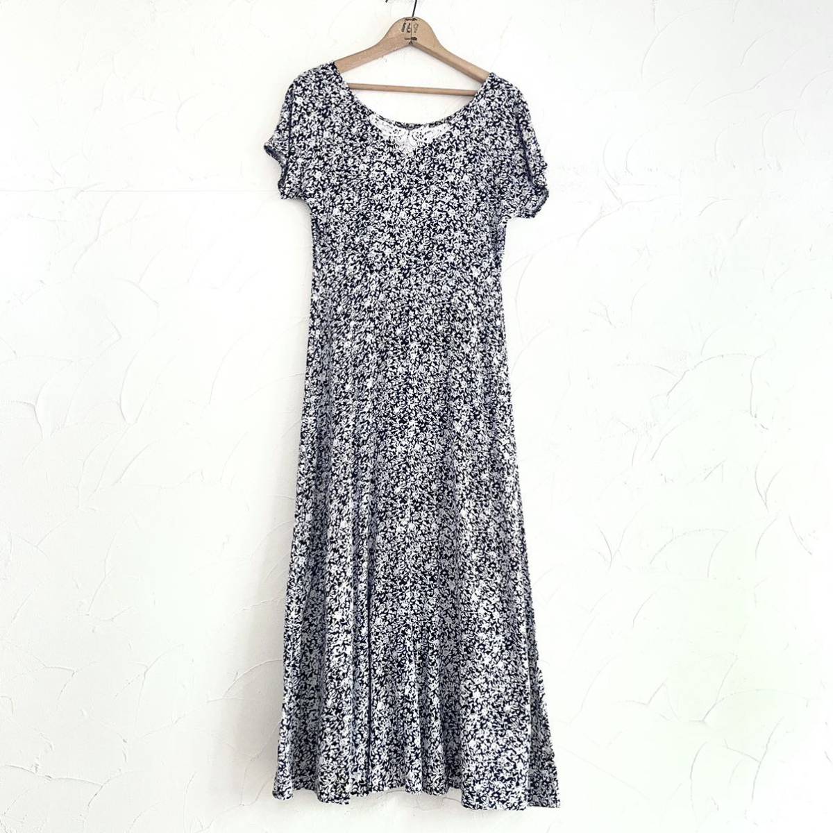 USA製 花柄 半袖ワンピース ロングワンピース マキシ丈 レーヨン vintage all that jazz