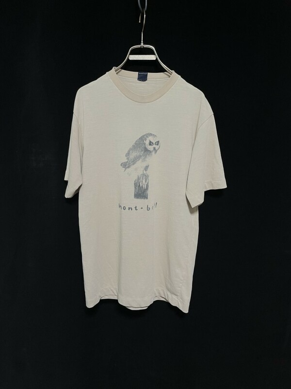 ◆mont-bell モンベル ウィックロン　ドライ素材　半袖Tシャツ S フクロウ柄