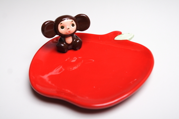 チェブラーシカ キャンドルトレー フィギュア 陶器素材 置物 童話 キャラクター クリスマス