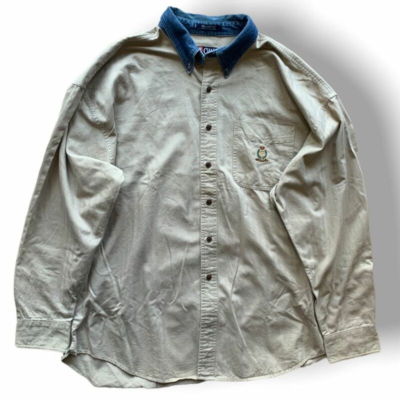 220223BRB52● 90S CHAPS LS SHIRT POLO Ralph Lauren 長袖シャツ ボタンダウン ボタンダウンシャツ ラルフローレン ポロ 90'Sビンテージ