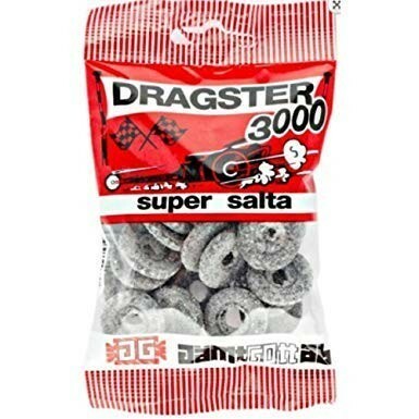 50g x 3袋 Dragster 3000ドラッグスター 3000 サルミアッキ 味 タイヤ型 ハードグミ スゥエーデンのお菓子です