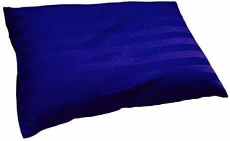 日本製 枕カバー 35×50cm サテンストライプ ファスナー式 80番手糸 綿100％ 高級ホテル品質 ピローケース 皇 濃藍(ブルー)