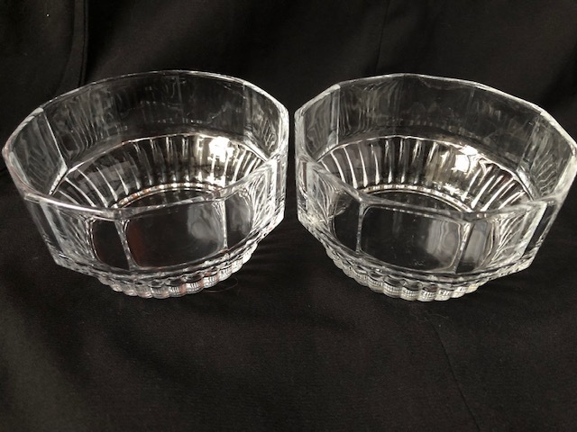 ガラス　深皿　皿　小鉢　深鉢　鉢　ボール　2個セット　昭和　シンプル　古い