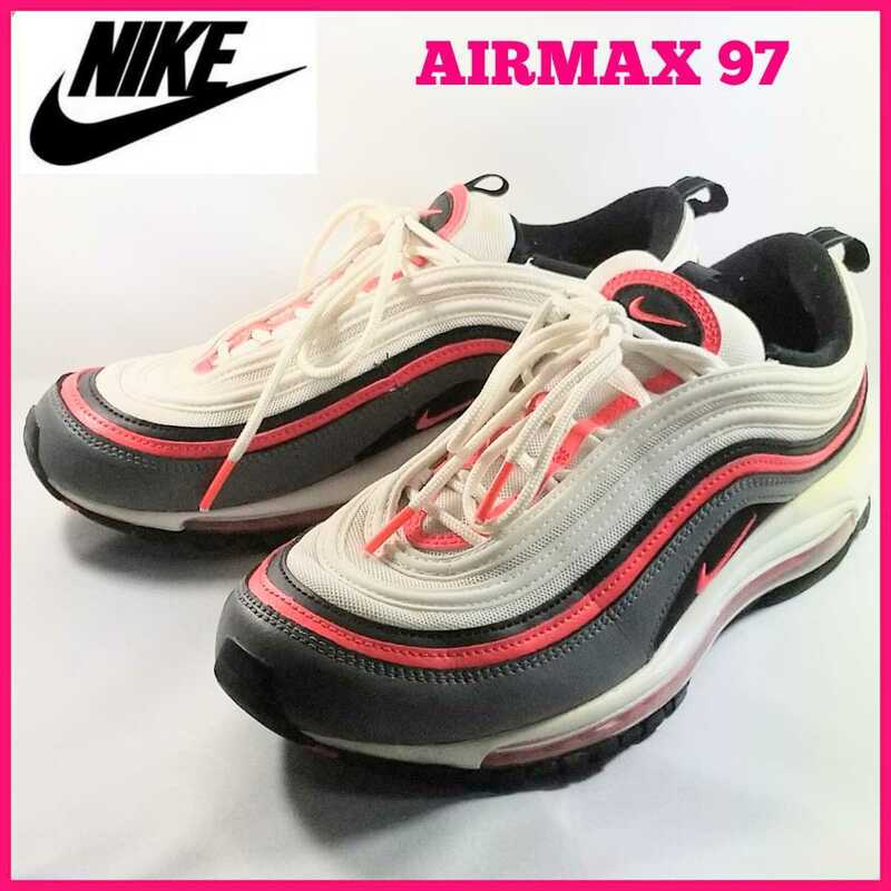 Nike ナイキ エアマックス97 ホワイト×グレー×レッド 27.5cm AIRMAX97 ★送料無料★