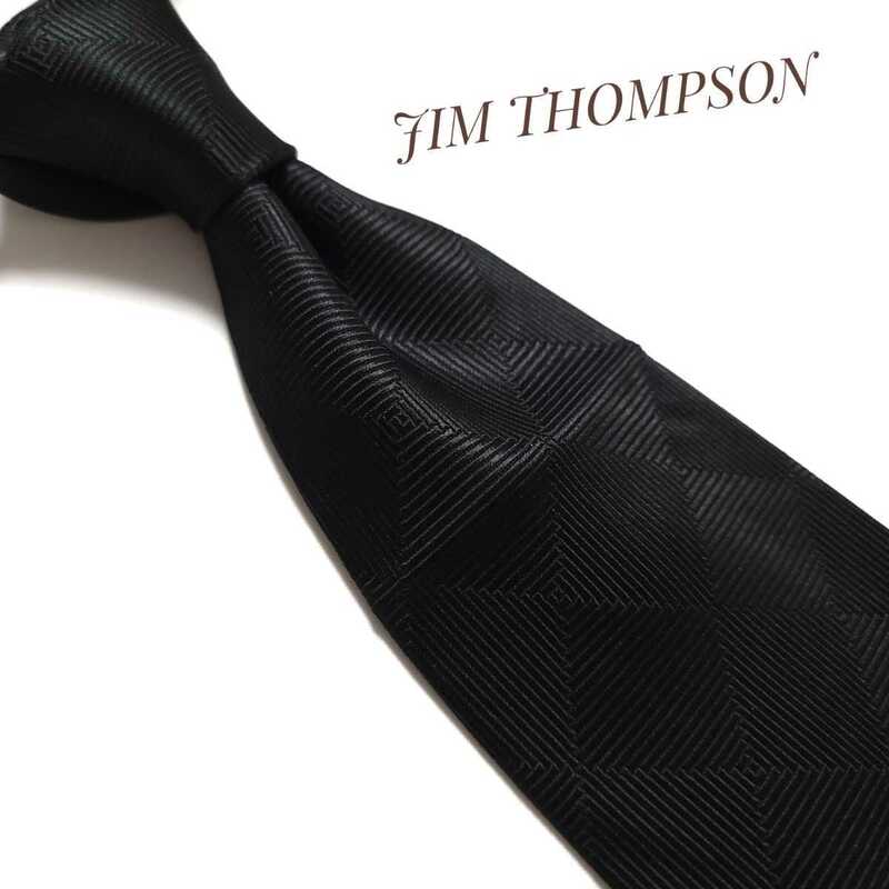 新品未使用 ジムトンプソン JIMTHOMPSON ネクタイ ブランド 黒 ブラック 1264