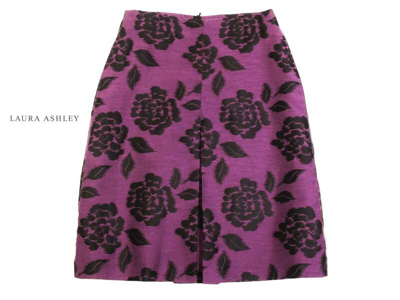 LAURA ASHLEY ローラアシュレイ フラワープリント タックデザイン スカート UK8
