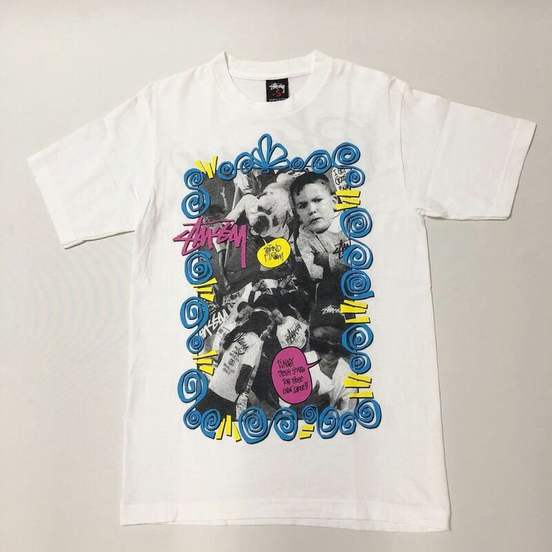 STUSSY kids PHOTO限定 Tシャツ ( ステューシー レア old チャプト 記念 限定 総柄 フォト レア Tee ) ①