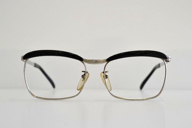 鯖江眼鏡 　ヴィンテージ 　メガネフレーム　 サンプラチナ　サーモント　セルロイド使用 　ブラック　職人手作り　新品未使用