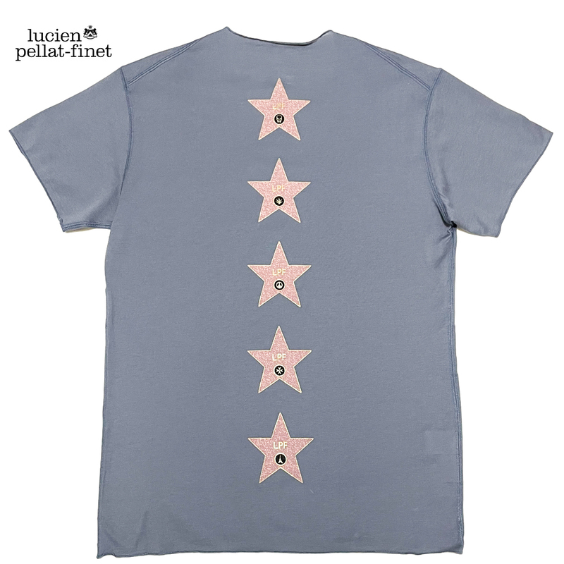 ルシアンペラフィネメンズWALK OF FAME TシャツSグレーlucien pellat-finet★