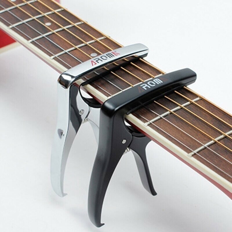 【AROMA AC-21】MATTE BLACK 高品質上位モデル ウクレレ ギター カポ エレキ アコギ【商品コードNo.4】