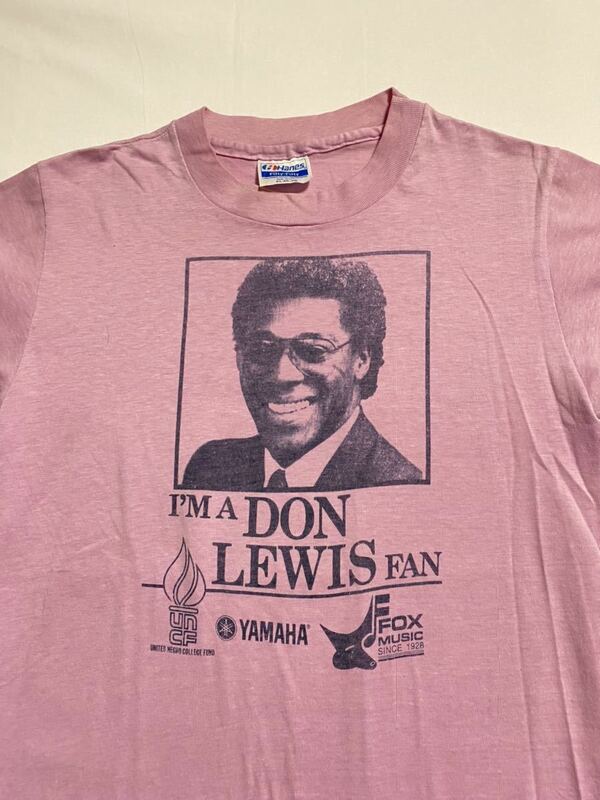 80s USA製　DON LEWIS ドンルイス　YAMAHA MUSIC Tシャツ HANES サイズ　XL OLD vintage アメリカ　古着　袖シングルステッチ