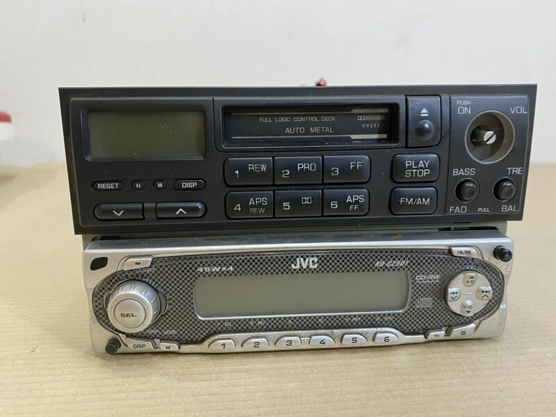 JVC カーオーディオ CDレシーバー KD-CZ501 純正オーディオ xanavi CSK-9801T カセットデッキ 2点セット