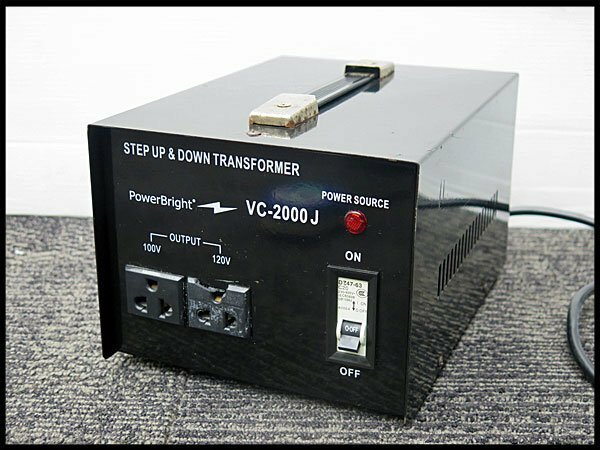 △A) アップダウントランス 変圧トランス VC-2000J 出力:100V/120V 2000W 昇圧器/降圧器/変圧器/電圧変換機/ダウントランス