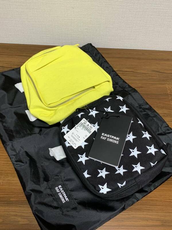 未使用☆[RAF SIMONS×EASTPAK] RS WAIST LOOP RS WHITE STAR ウエストバッグ ボディバッグ EK38FB86 イエロー ブラック ラフシモンズ