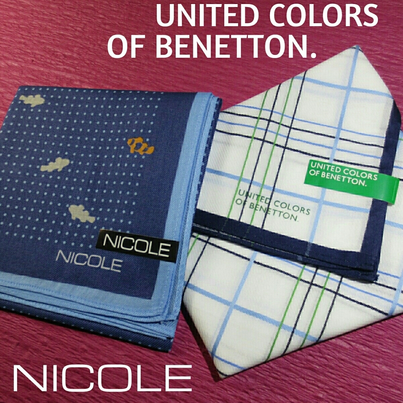 【未使用新品】　BENETTON　NICOLE　ベネトン　ニコル　ハンカチ　２枚セット　７　808