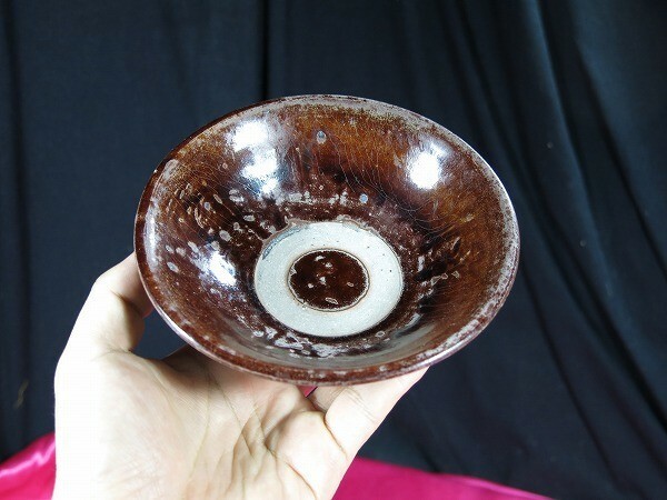B　宋褐釉茶碗　木箱付き　宋時代　陶器　茶碗　中国