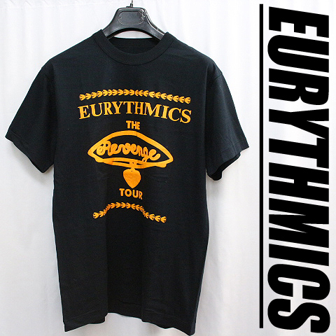 デッドストック新品未使用ユーリズミックス EURYTHMICS 1986 トランクショー Revenge Tour リベンジツアーTシャツ バンドTビンテージ080807