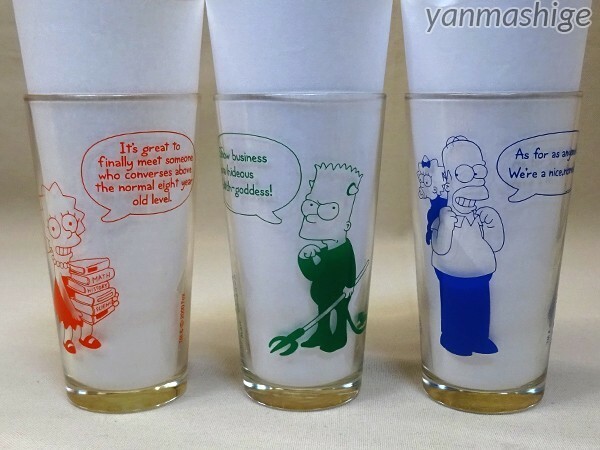 シンプソンズ ガラス製ファミリーグラス 3個セット ホーマー＆マージ＆マギー バート リサ The Simpsons