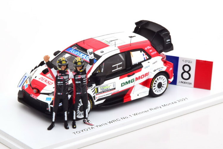 スパーク 1/43 トヨタ ヤリス WRC 優勝 ラリー モンツァ 2021 オジェ イングラシア フィギュア フラッグ付き S6595