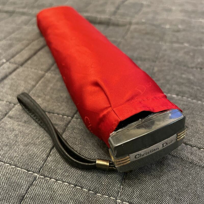 Christian Dior クリスチャン ディオール 折り畳み傘 レッド 赤