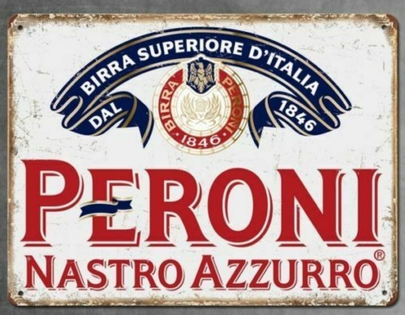 送料無料 PERONI Nastro Beer ペローニナストロアズーロ 20/15cm メタルプレート ディスプレイ用