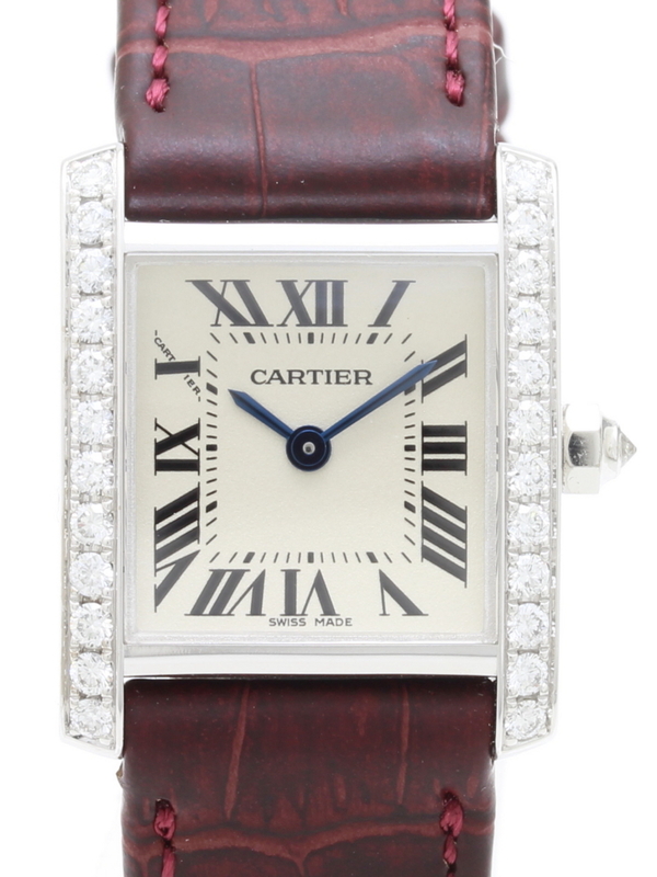カルティエ タンクフランセーズＳＭ　Ｋ１８WGダイヤ レディス 腕時計
