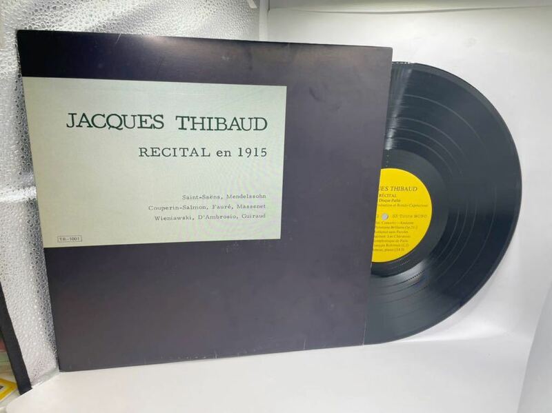 [X-995] JACQUES THIBAUD RECITAL en 1915 クラシック　LP 美盤　TR-1001