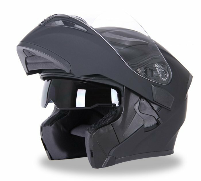 cjx512★システムヘルメット バイク用品ヘルメット 6色選択可フリップアップ シールド付き ワンタッチ式艶消し黒