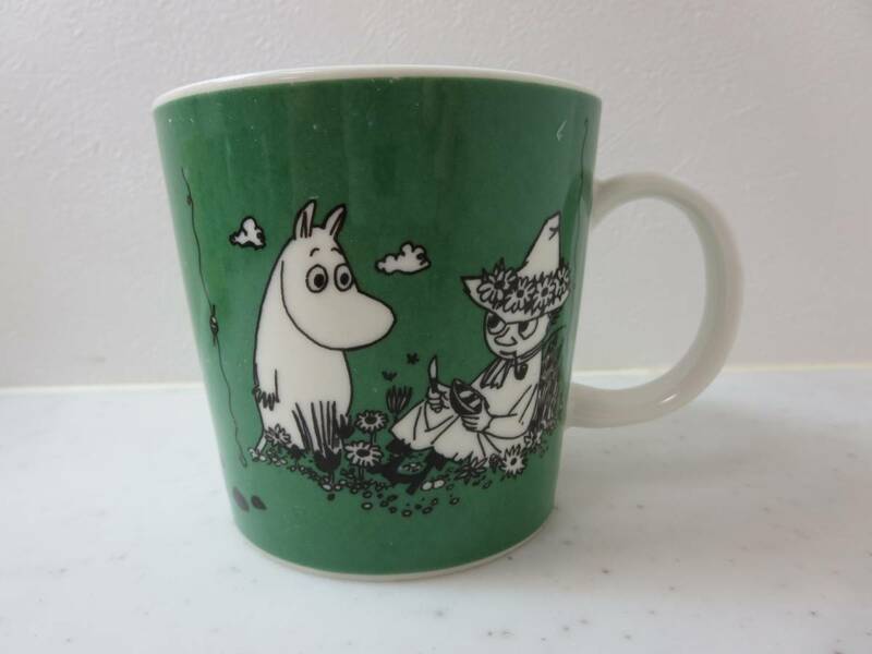 【希少!】ARABIA Moomin mug Dark green(Moomintrall) 1991-96'