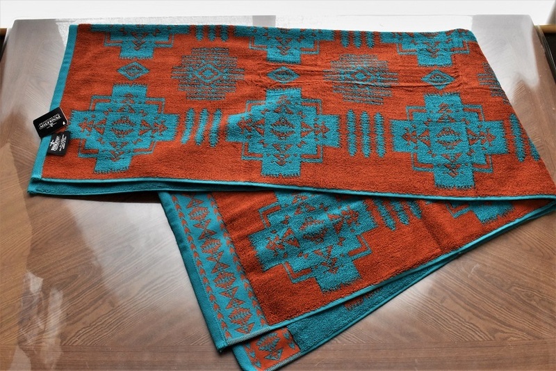 PENDLETON ペンドルトン Jacquard Bath Towels 76×147 Chief joseph ジャガード織 × パイル地 バスタオル ブランケット 未使用