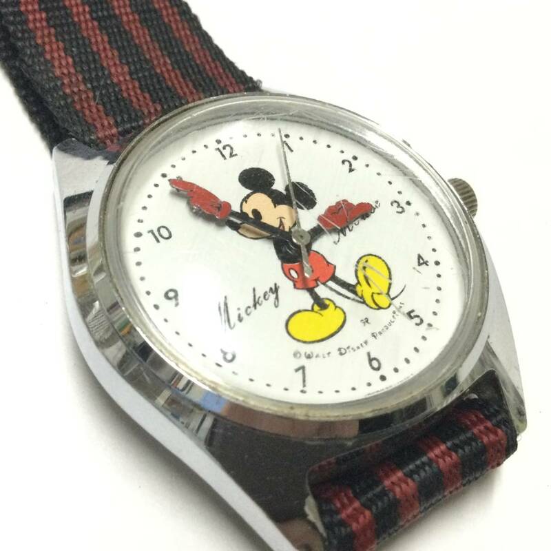 【昭和レトロ・希少ビンテージ】日本製 セイコー SEIKO ディズニータイム ミッキーマウス 手巻き 機械式腕時計 キャラクターウォッチ