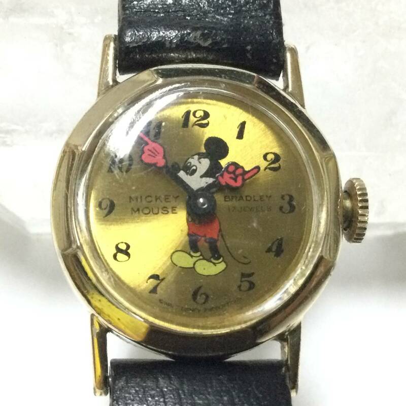 【レトロ希少】ディズニー ブラッドレイ BRADLEY ミッキーマウス オクタゴン 手巻き 機械式腕時計 キャラクターウォッチ