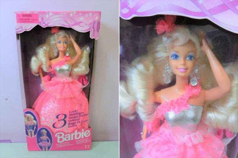 バービー 1994年 3ルックス ピンク ドレス ワンピース 人形 マテル 90s ファンシー◆Barbie MATTEL Doll フェアリー ビンテージ レトロ