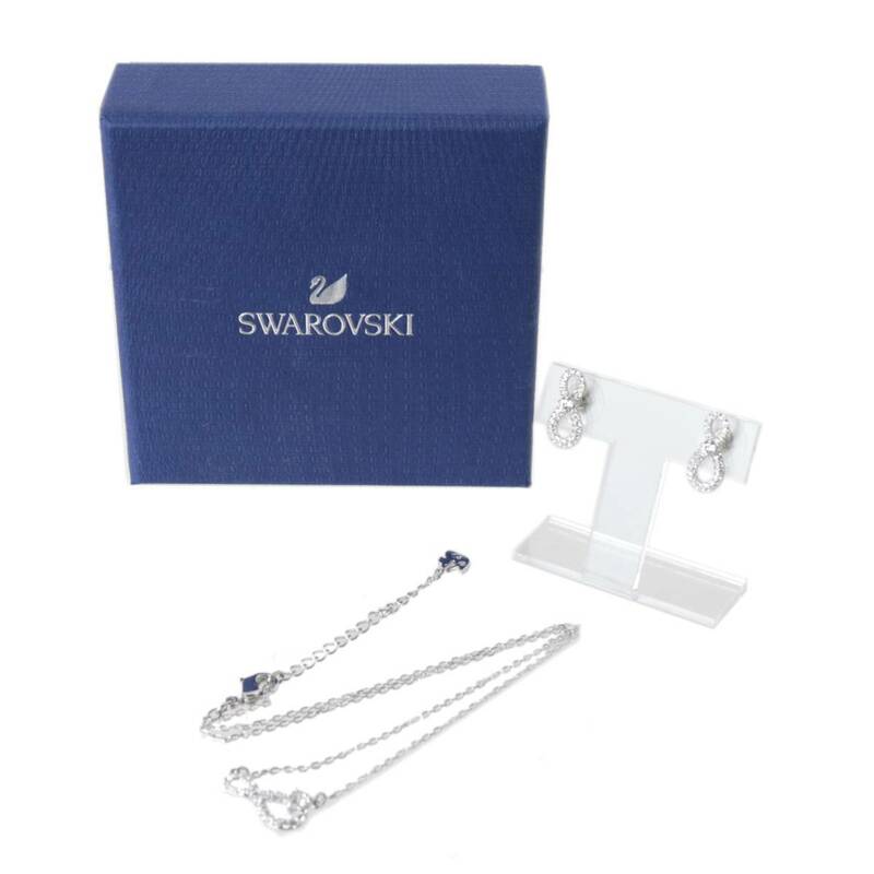 Swarovski/スワロフスキー ネックレス&ピアス セット 箱付き FS Bランク