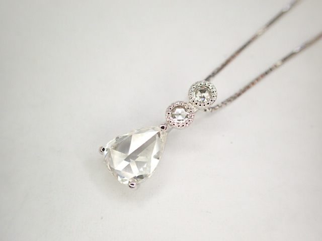 美品 Pt850×Pt950 ローズカット ダイヤ1.174ct ネックレス