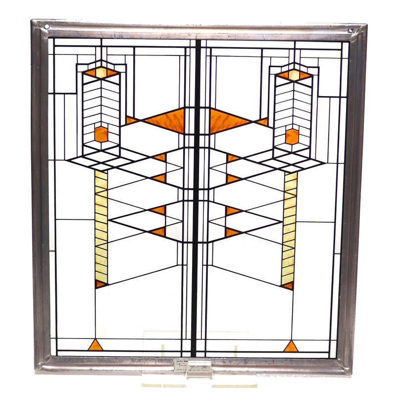 フランク・ロイド・ライト 財団 ヴィンテージ ステンドグラス 大判 ロビーハウス グラスマスターズ社 ティファニー スタジオ トロント