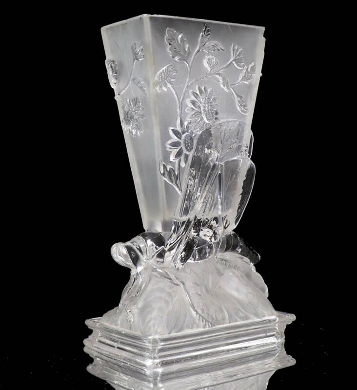 オールド・バカラ (BACCARAT) ジャポニスム 大型壺 昆虫と草花 花瓶 フロスト加工 アンティーク 花器 美術館級 春海商店 日本趣味 バッタ